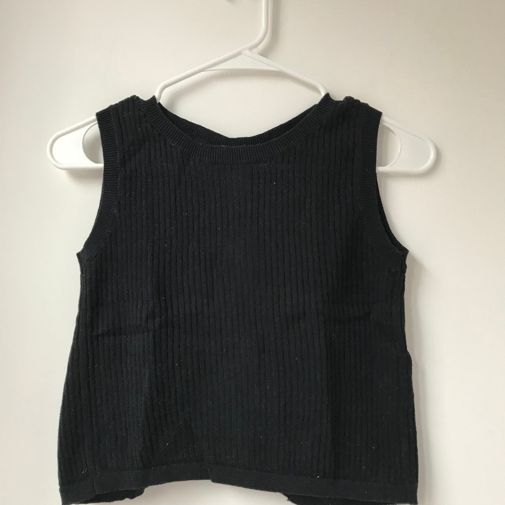 New Brandy Melville Black Open Back Crop Top Small